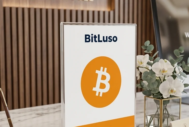 Sinal BitLuso para balcão: Bitcoin accepted here
